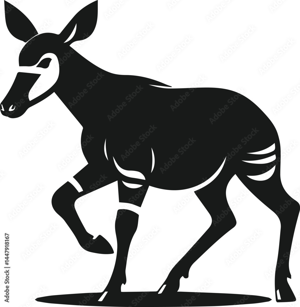 Fototapeta premium Okapi animal silhouette vector