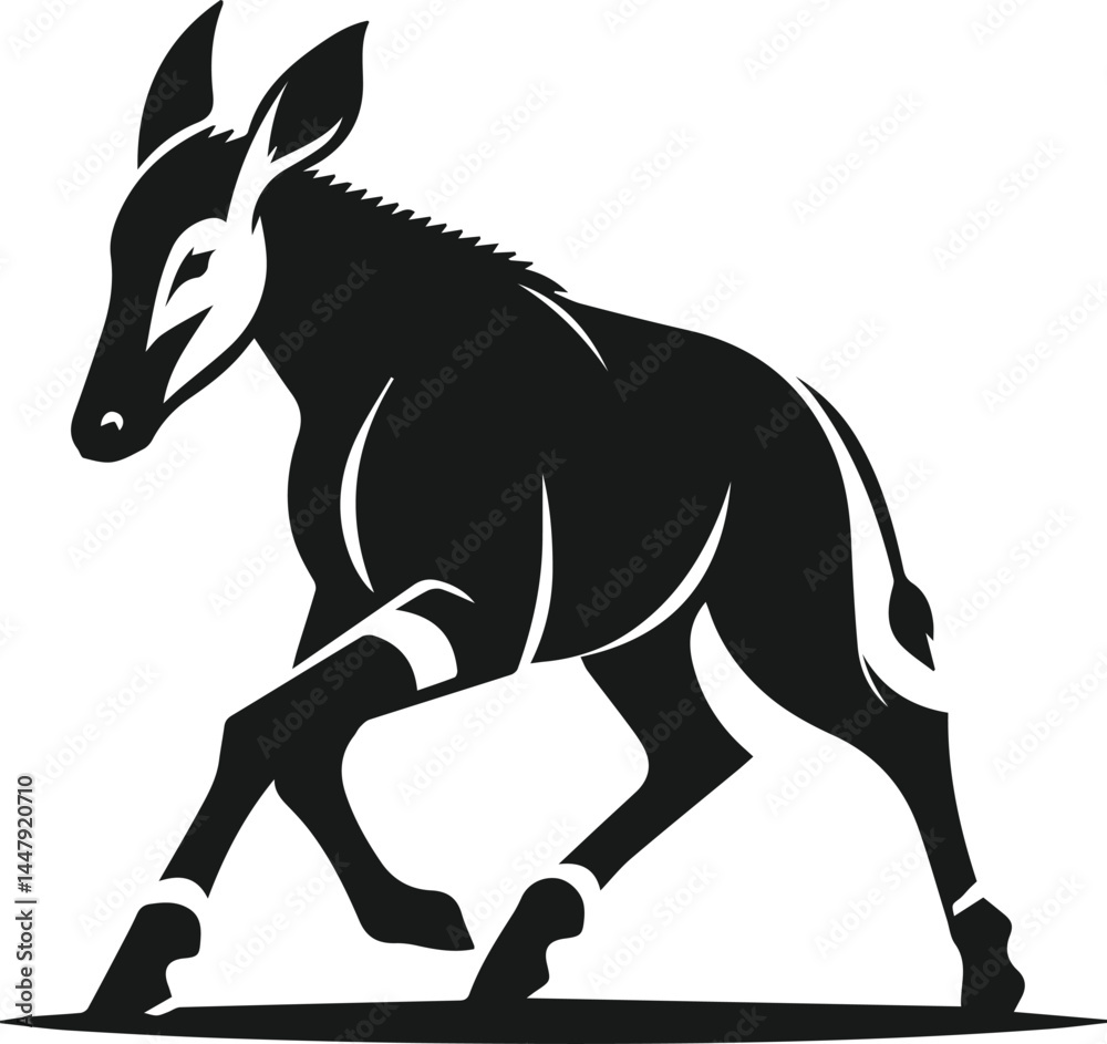 Obraz premium Okapi animal silhouette vector