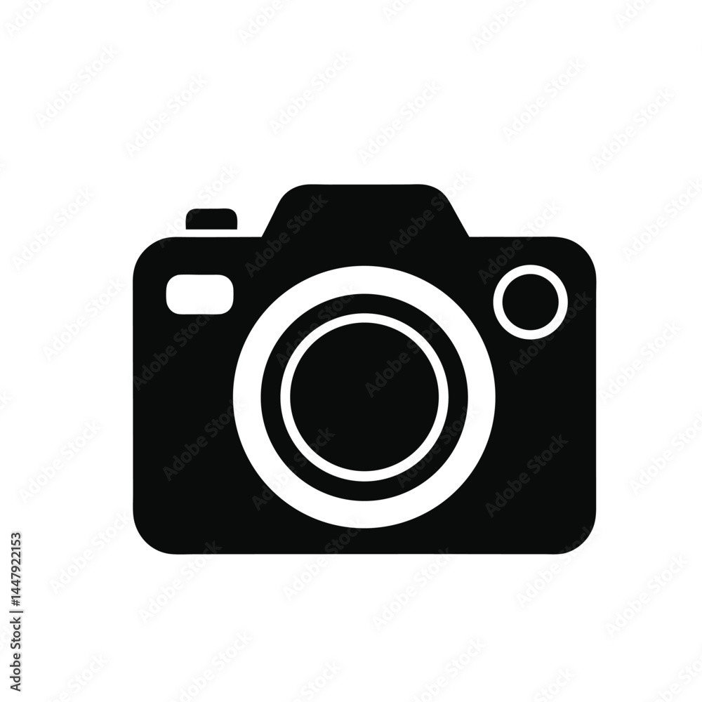 digital camera silhouette vector icon on white background digital camera silhouette vector icon on white background
