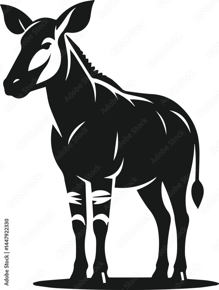 Obraz premium Okapi animal silhouette vector