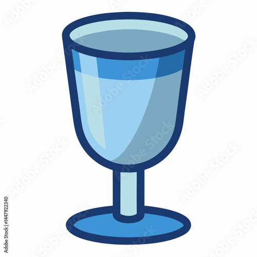 glass full of water vector icon on white background