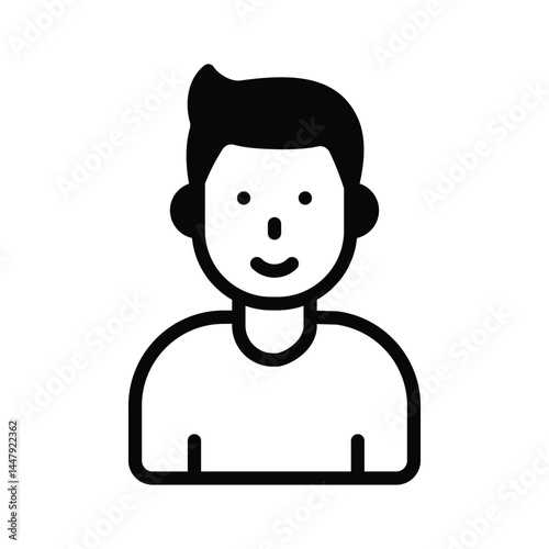 Have a look at this glyph icon showing boy avatar