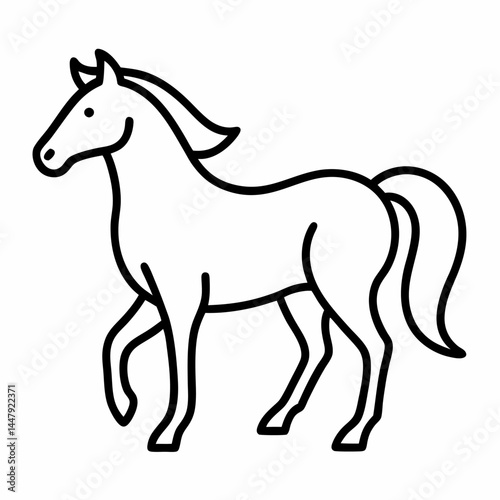 horse outline icon vector illustration on white background