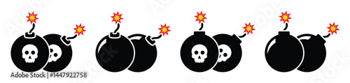 Bomb Icon, Dynamite Icon, Vector Illustration