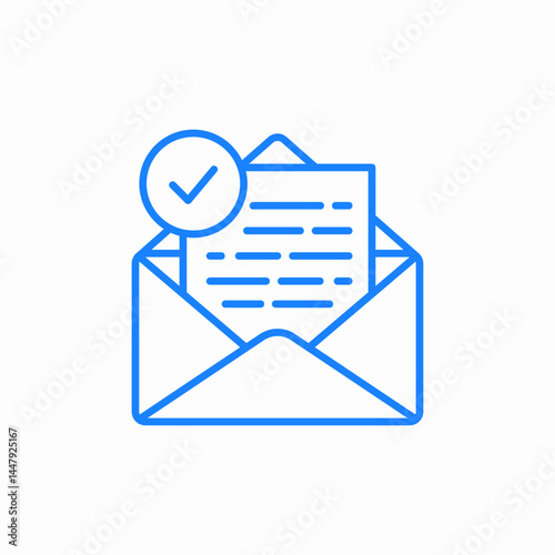 approved mail icon sign vector
