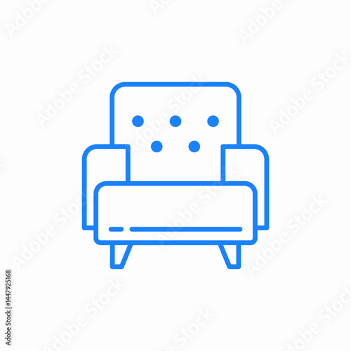 armchair furniture icon sign vector