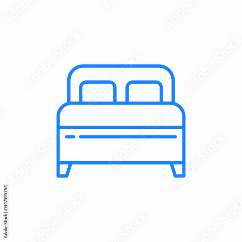 bedroom bed icon sign vector