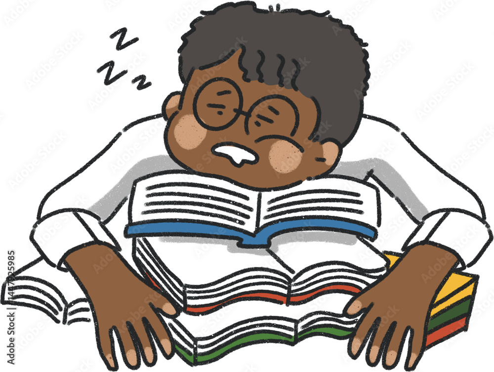 Obraz premium 피곤한학생