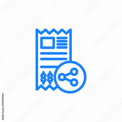 bill sharing icon sign vector