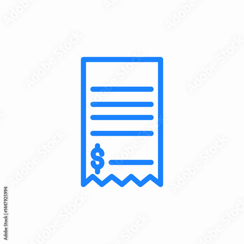bill receipt icon sign vector