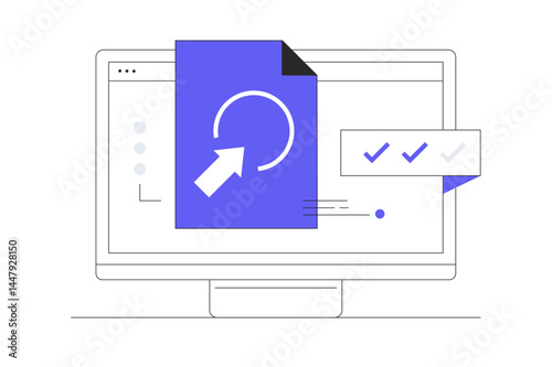 Online education, distance learning. Copywriting concept, exam preparation, storytelling, submit content, creative writing. Flat Cartoon Vector Illustration, icon. Stylish abstract design landing page