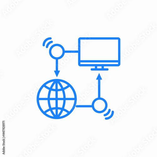 global internet connection icon sign vector