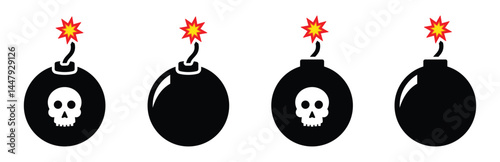 Bomb Icon, Dynamite Icon, Vector Illustration