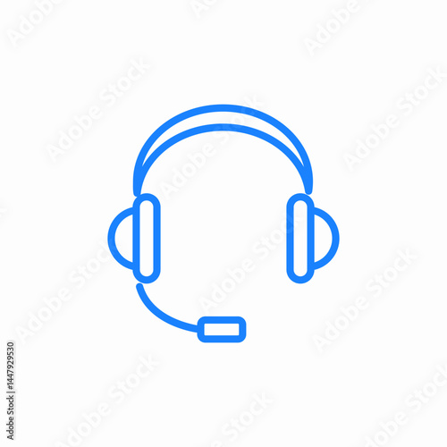headset mic icon sign vector