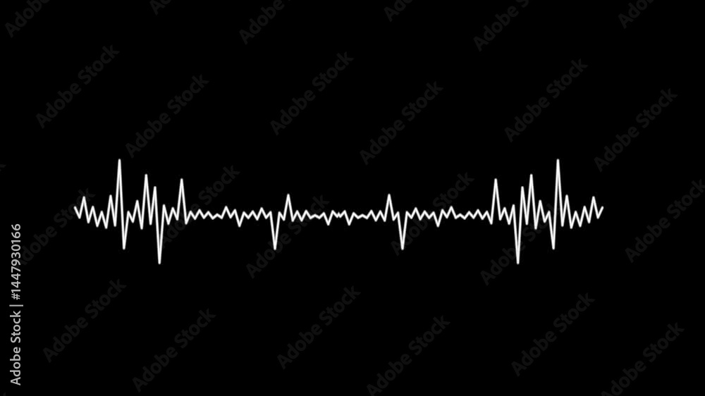 Music Sound wave animation black background. audio waveform or Audio spectrum 4k video. sound waves loop animation. Audio Visualizer on transparent background, Soundwave ,  sound waves on dark screen.