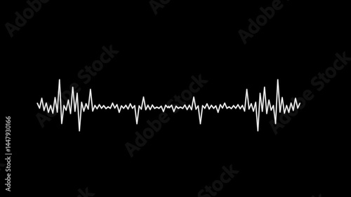 Music Sound wave animation black background. audio waveform or Audio spectrum 4k video. sound waves loop animation. Audio Visualizer on transparent background, Soundwave ,  sound waves on dark screen.