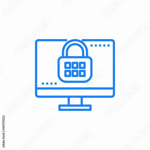 locked desktop icon sign vector