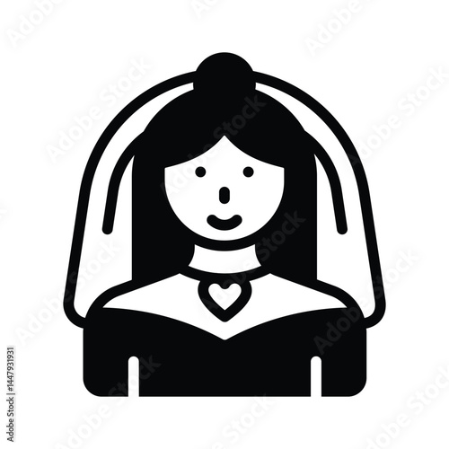Check this glyph style icon of bride character