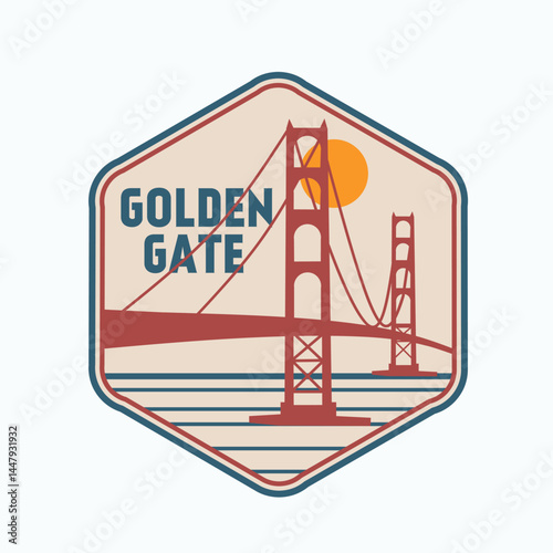 Golden Gate, San Francisco, in Sunset Scenery Perfect for Print, Apparel, etc