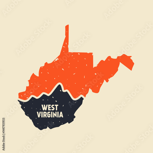 West Virginia Mountain Simple Design 
