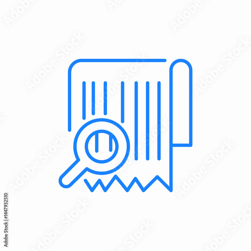 monitoring zoom document icon sign vector