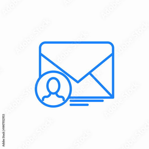online letter recipient icon sign vector