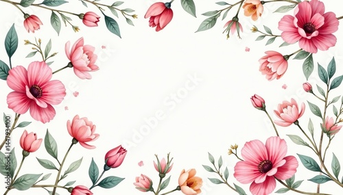Delicate watercolor floral pattern, perfect for spring flyers , romantic, photography