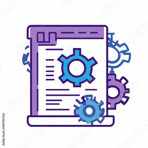 Pastel Color Settings Icon on Clean White Background, Minimalist UI Design, Soft Tone Preferences Panel, Modern Interface Element, User Control Symbol
