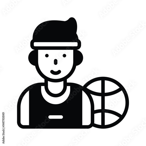 Sportsman icon creatively designed in glyph style