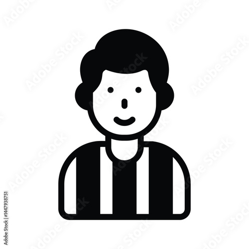 A handy glyph style icon showing referee character