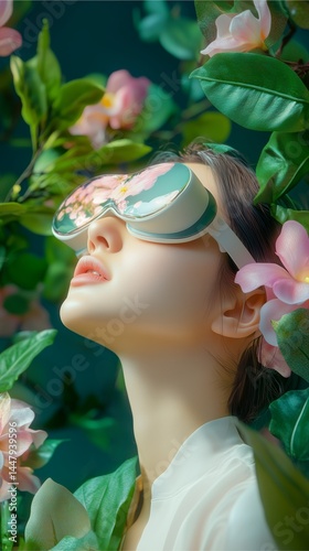 Digital Nomad Lifestyle smart wearable tech for travel and work flexibility, surreal dreamlike imagery