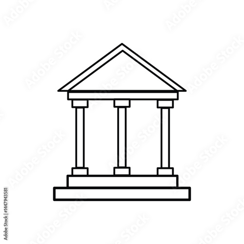 Bank icon. Museum building sign. Bank vector set. Isolated courthouse sign. Banking government building, museum, university icon.