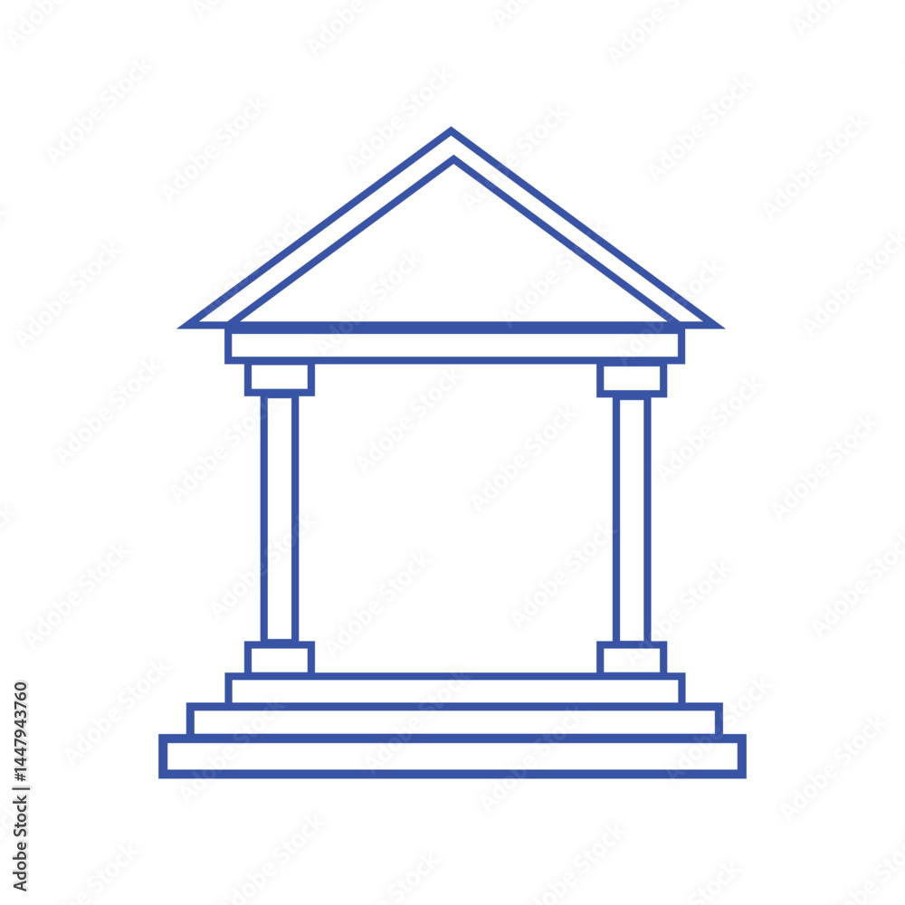 Bank icon. Museum building sign. Bank vector set. Isolated courthouse sign. Banking government building, museum, university icon. Bank icon. Museum building sign. Bank vector set. Isolated courthouse sign. Banking government building, museum, university icon.