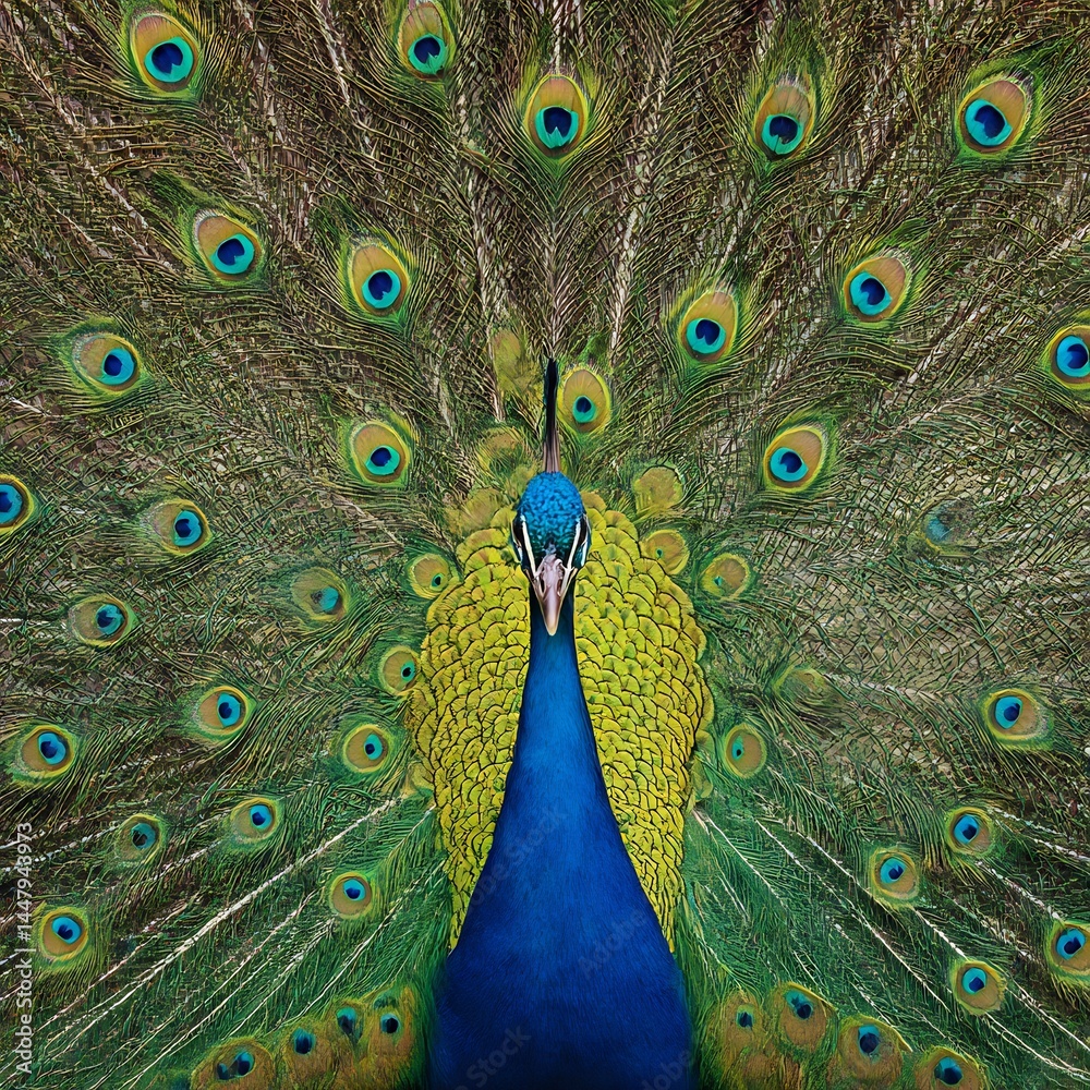 Obraz premium Peacock Front View