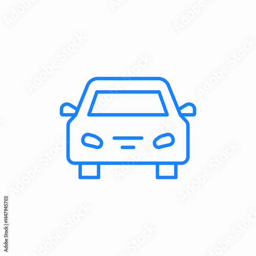car front view icon sign vector