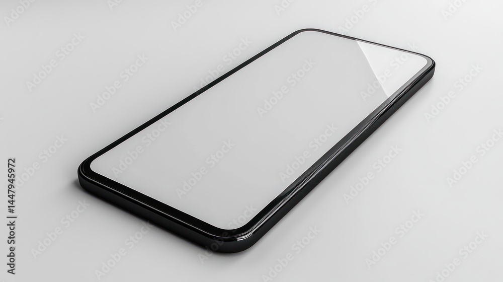 Blank screen smartphone on gray surface Blank screen smartphone on gray surface