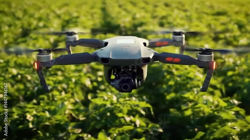 Wallpaper Mural Futuristic Agricultural Drone Scanning Crops at Sunset – Precision Farming Technology Torontodigital.ca