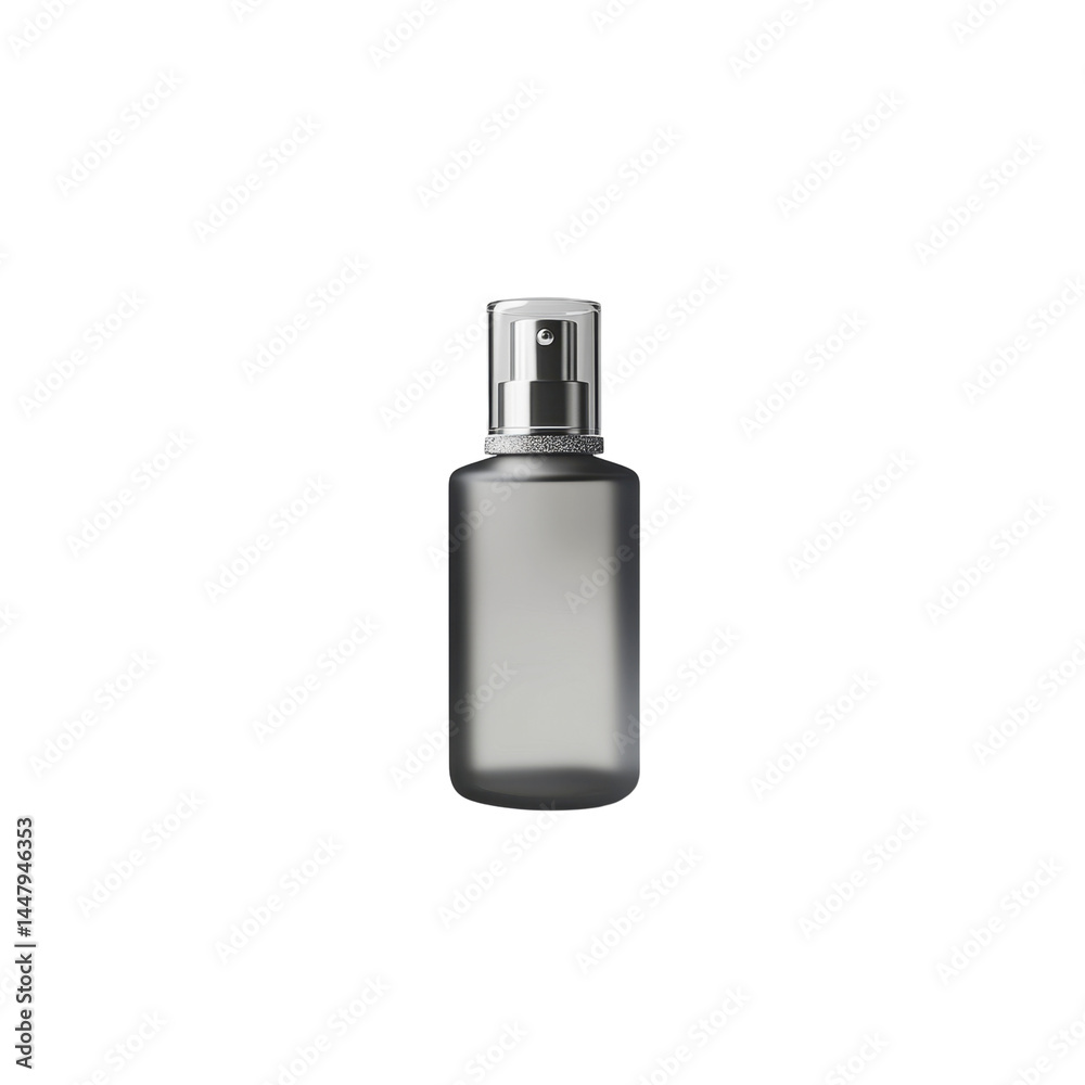 Fototapeta premium Elegant Silver Perfume Bottle Mockup on Black Background