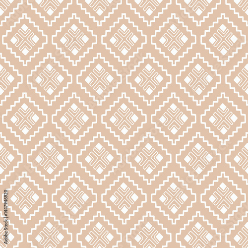 pastel color tribal vector seamless pattern with doodle elements. aztec fancy abstract geometric art print. ethnic hipster background. hand drawn. Wallpaper, cloth design, fabric, tissue, textile