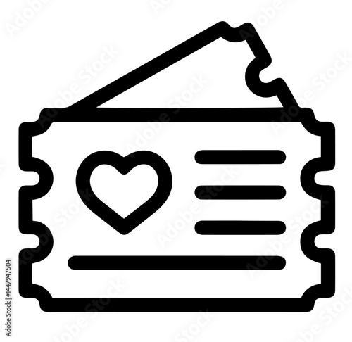 Ticket. Valentine's Day.