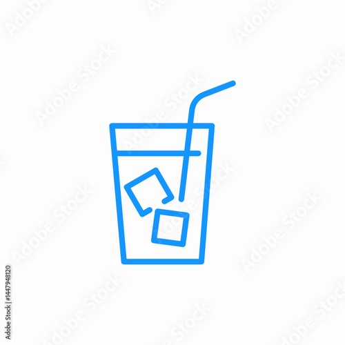cold beverage ice icon sign vector