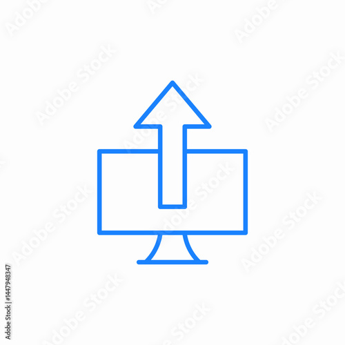 computer upload arrow icon sign vector