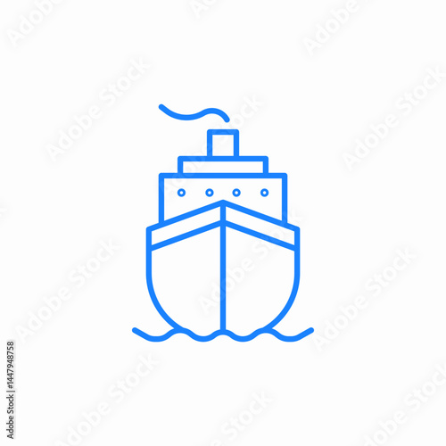 cruise ship front icon sign vector