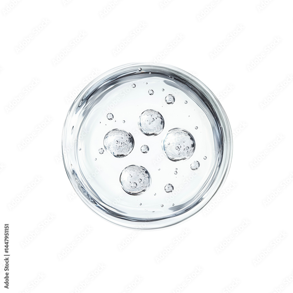 Close-up of Transparent Gel with Air Bubbles in a Petri Dish Close-up of Transparent Gel with Air Bubbles in a Petri Dish