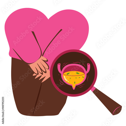 Bladder disease. Urinary tract infection illustration