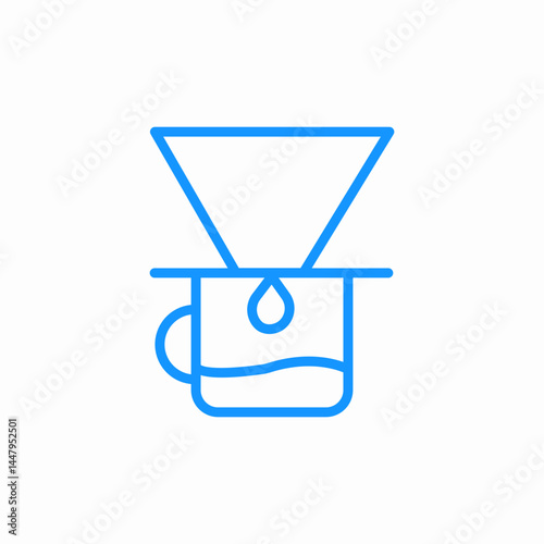 pour over coffee icon sign vector