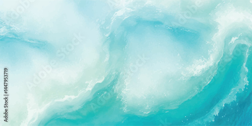 A soothing ocean-inspired watercolor painting in gentle blue and green shades. Abstract and flowing, ideal for relaxing visuals and branding.
