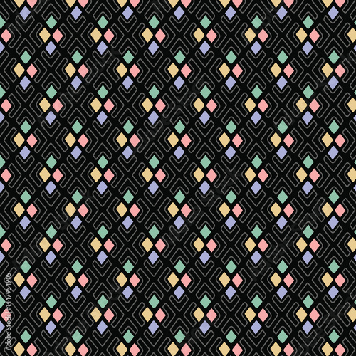 pastel color tribal vector seamless pattern with doodle elements. aztec fancy abstract geometric art print. ethnic hipster background. hand drawn. Wallpaper, cloth design, fabric, tissue, textile