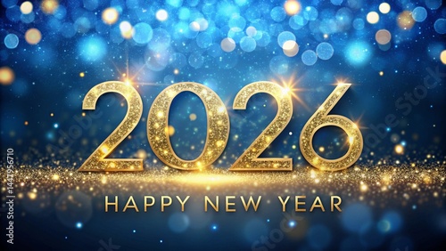 Sparkling New Year 2026 Greeting Card Background