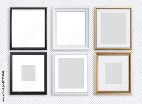 Realistic Photo Frame Template Collection